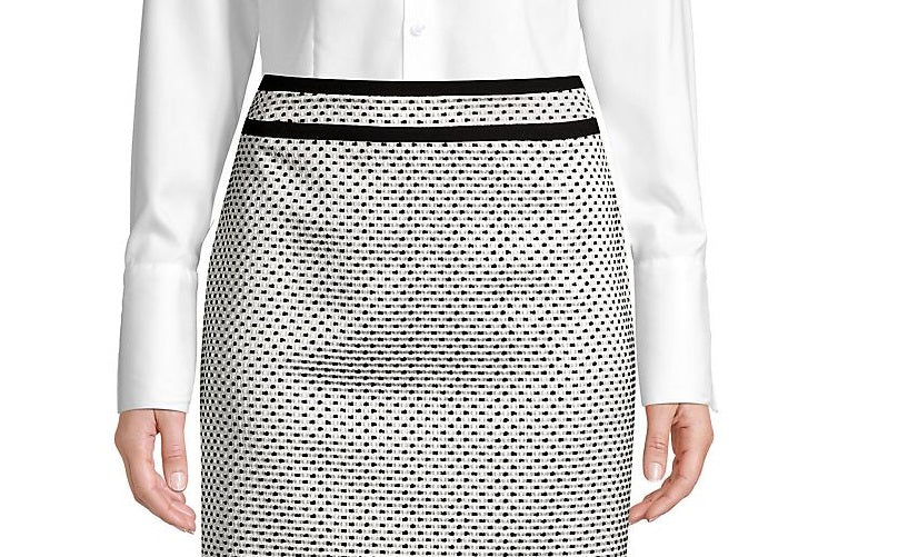 Calvin Klein Women's Back Slit & Zip Texture Speckle Pipe Skirt Black Size 10