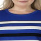 Ralph Lauren Women's Ribbed Striped Pullover Sweater Blue Size XL