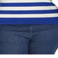 Ralph Lauren Women's Ribbed Striped Pullover Sweater Blue Size XL