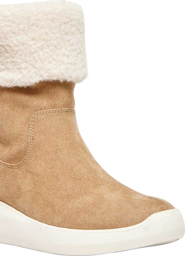 Anne Klein Women's Cushioned Water Resistant Frizby Round Toe Wedge Zip up Rain Boots Brown Size 10 M