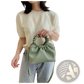 Ruched Leather Bucket Bag with Adjustable Strap