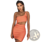 Ruched one Shoulder Midriff Cutout Bodycon Mini Dress