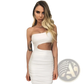 Ruched one Shoulder Midriff Cutout Bodycon Mini Dress