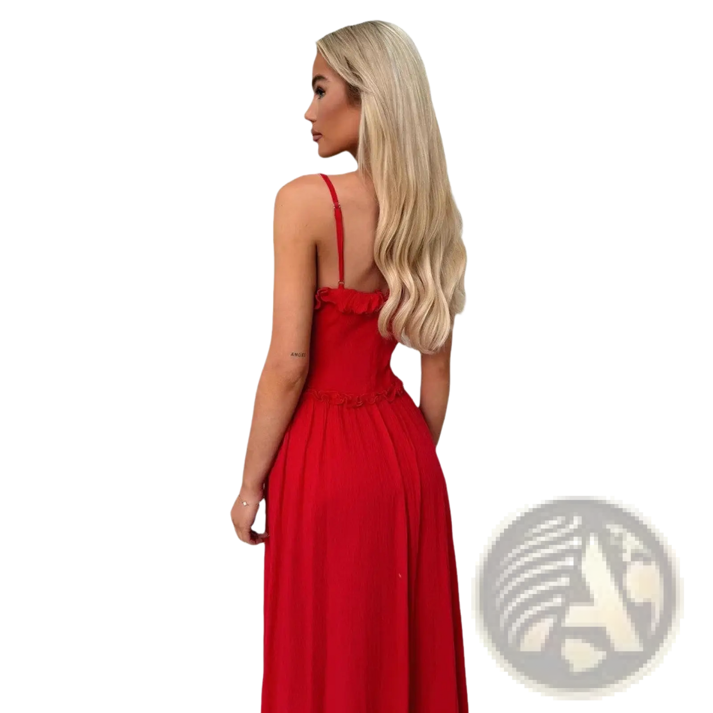 Ruffled Sleeveless Flowing Maxi Vacation Dress