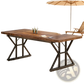 Rustic Wooden Office Desk with Black Metal x Legs