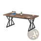 Rustic Wooden Office Desk with Black Metal x Legs