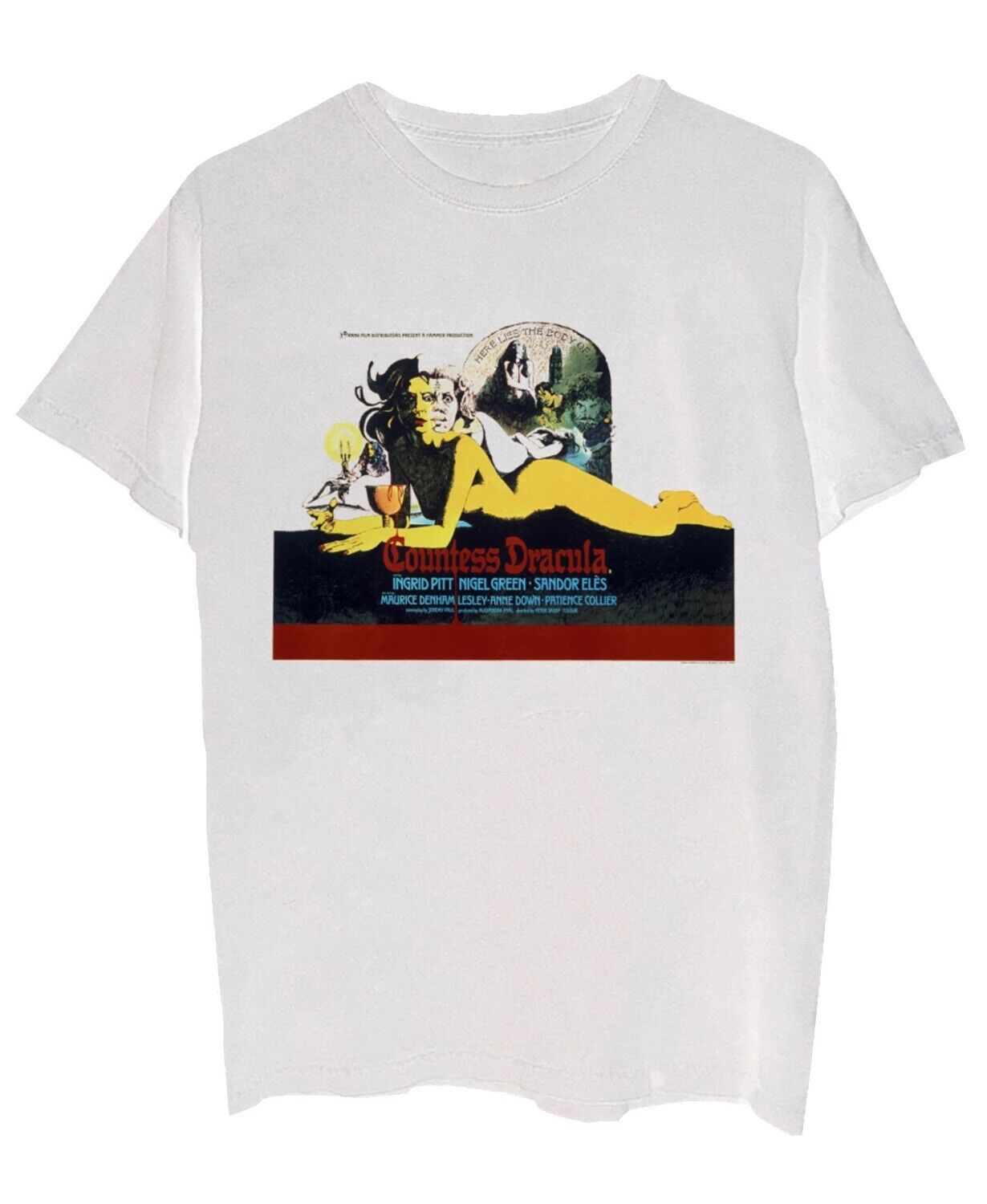 Merch Traffic Horror Of Dracula Men's Graphic T-Shirt White Size Extra Large