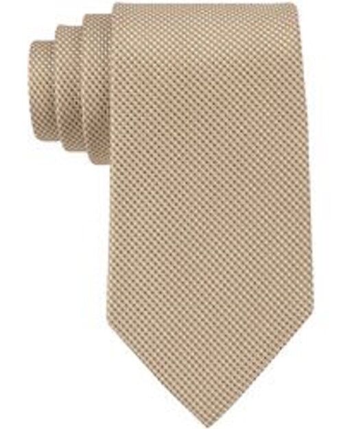 Michael Kors Men's Neck Tie Brown Mini Square Toss Classic Slim Silk Med Beige Size Regular