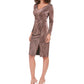 Vince Camuto Women's Metallic Animal-Print Stretch Dress Black Size 10