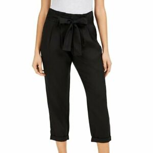 Indigo Rein Juniors' High-Rise Paperbag Pants Black Size X-Small