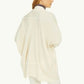 Anne Klein Women's Oversized Open Front Poncho Sweater White Size Small