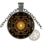 Sacred Sri Yantra Glass Cabochon Pendant Necklace