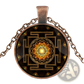 Sacred Sri Yantra Glass Cabochon Pendant Necklace