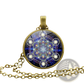 Sacred Sri Yantra Glass Cabochon Pendant Necklace