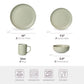 12-Piece Stoneware Dinnerware Sets With Mugs  Microwave & Dishwasher Safe  Non-Toxic Dinner Plates Bowls Set   Stackable Matte Glaze Kitchenware For 3