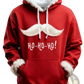 Santa Holiday Faux Fur Trim Christmas Hoodie with Pockets
