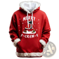 Santa Holiday Faux Fur Trim Christmas Hoodie with Pockets