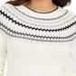 Charter Club Women's Metallic Fair Isle Family Sweater white Size Small