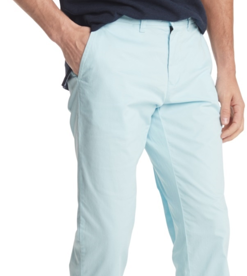 Tommy Hilfiger Men's Th Flex Stretch Custom Fit Chino Pant Blue Size 40WX30L