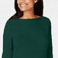 Karen Scott Solid Curved-Hem Tunic Sweater Green Size X-Small
