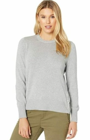 Michael Kors Women's Snap-Hem Sweater Gray Size X-Small
