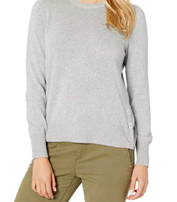 Michael Kors Women's Snap-Hem Sweater Gray Size X-Small