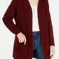 Say What? Juniors' Open-Front Textured Cardigan Wine Size Medium