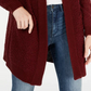 Say What? Juniors' Open-Front Textured Cardigan Wine Size Medium