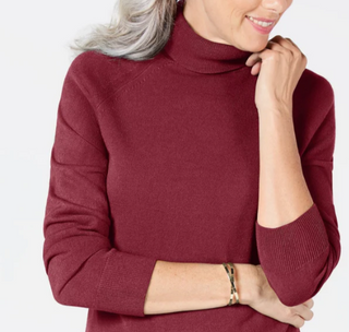 Karen Scott Women's Plus Size Turtleneck Luxsoft Sweater Wine Size 1X