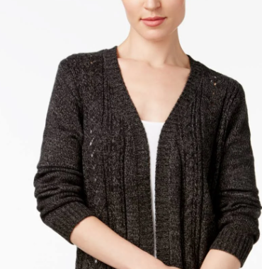 Karen Scott Women's Turbo Duster Cardigan Brown Size Medium