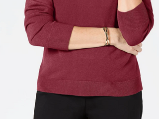 Karen Scott Women's Plus Size Turtleneck Luxsoft Sweater Wine Size 1X