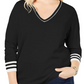 Tommy Hilfiger Womens Black Long Sleeve V Neck Sweater Black Size 2X