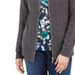 Karen Scott Women's Cable Knit Zip Front Sweater Gray Size Petite X-Large