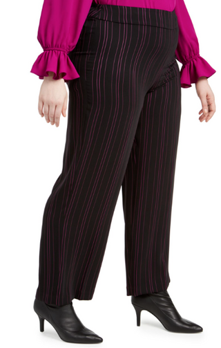 Bar III Wide Leg Pants Woman vertical lines Black Size 14