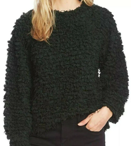 NWT Vince Camuto Teddy Knit Mock Neck classic Green Long Sleeve Sweater Size Small