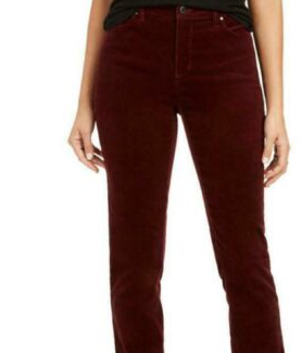 Charter Club Women's Lexington Corduroy Tummy-Control Pants Bright Wine Size 10