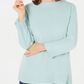 Karen Scott Women's Bateau-Neck Long-Sleeve Sweater Blue Size XX-Large