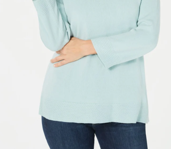 Karen Scott Women's Bateau-Neck Long-Sleeve Sweater Blue Size XX-Large
