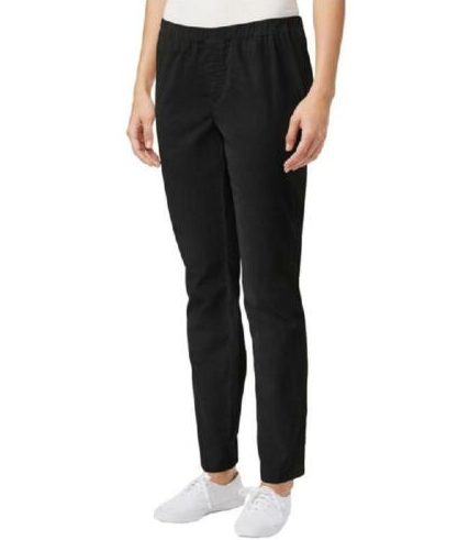Karen Scott Women's Petite Corduroy Pull-On Pants Black Petite X-Large