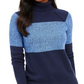 Karen Scott Women's Colorblocked Cotton Turtleneck Sweater Blue Size Medium