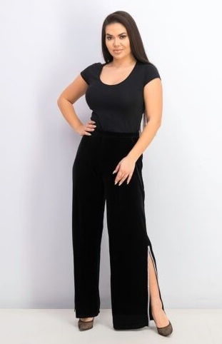 MSK Women's Embellished-Trim Velvet Pants Black Size Medium