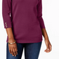 Karen Scott Women's Cotton Boat-Neck Top Purple Size Small