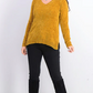 Karen Scott Women's V-Neck Chenille Sweater Yellow Size Large