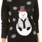 Karen Scott Women's Sequined Snowman Holiday Sweater Black Size Extra Large