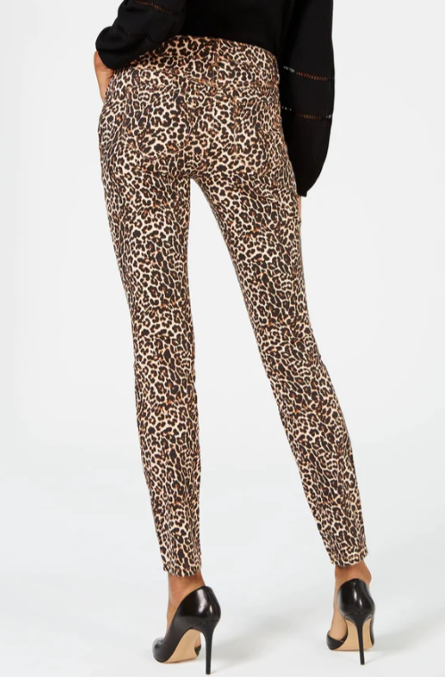 INC International Concepts Women's Incessential Leopard Skinny Jeans Brown Size 10