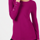 Alfani Women's Ribbed Snap-Detail Sweater Pink Size Small