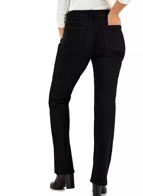 Style & Co Women's Curvy Boot-Cut Jeans Black Size 6