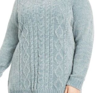 Karen Scott Women's Cable Knit Chenille Sweater Blue Size XX-Large