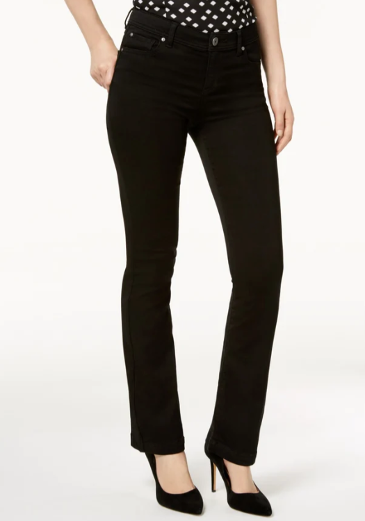 INC International Concepts Women's Bootcut Jeans Black Size 10 Petite