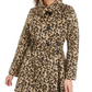 Madden Girl Juniors' Drama Animal Print Coat with Skirt Brown Size Medium